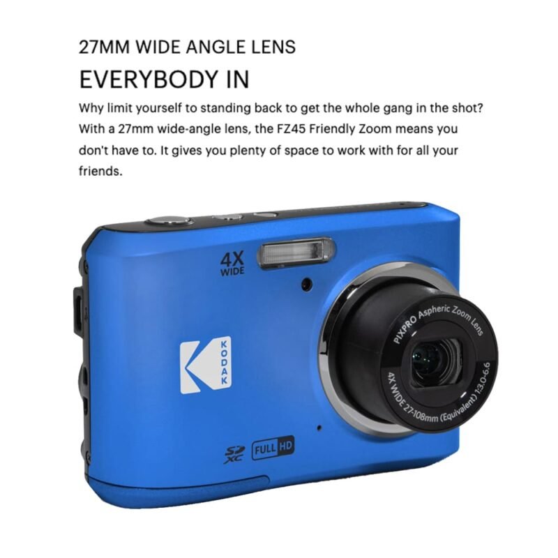 Kodak PIXPRO FZ45-Friendly Zoom Compact Digital Camera Blue Function