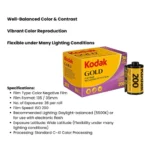 Kodak Gold 200 35mm Film Photo Specifications