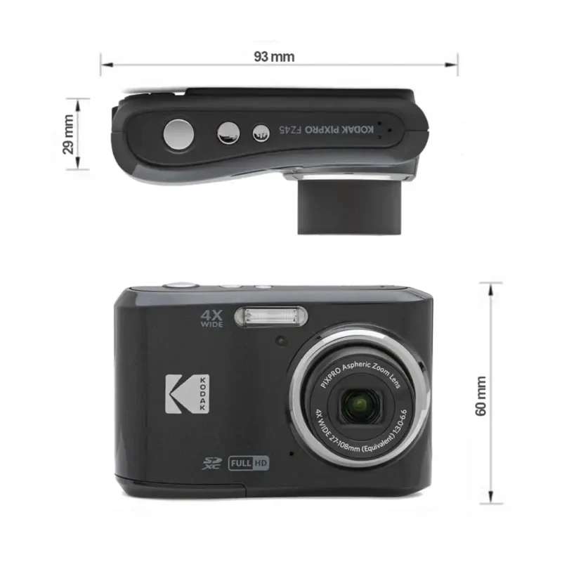 Kodak PIXPRO FZ45-Friendly Zoom Compact Digital Camera Black - Size