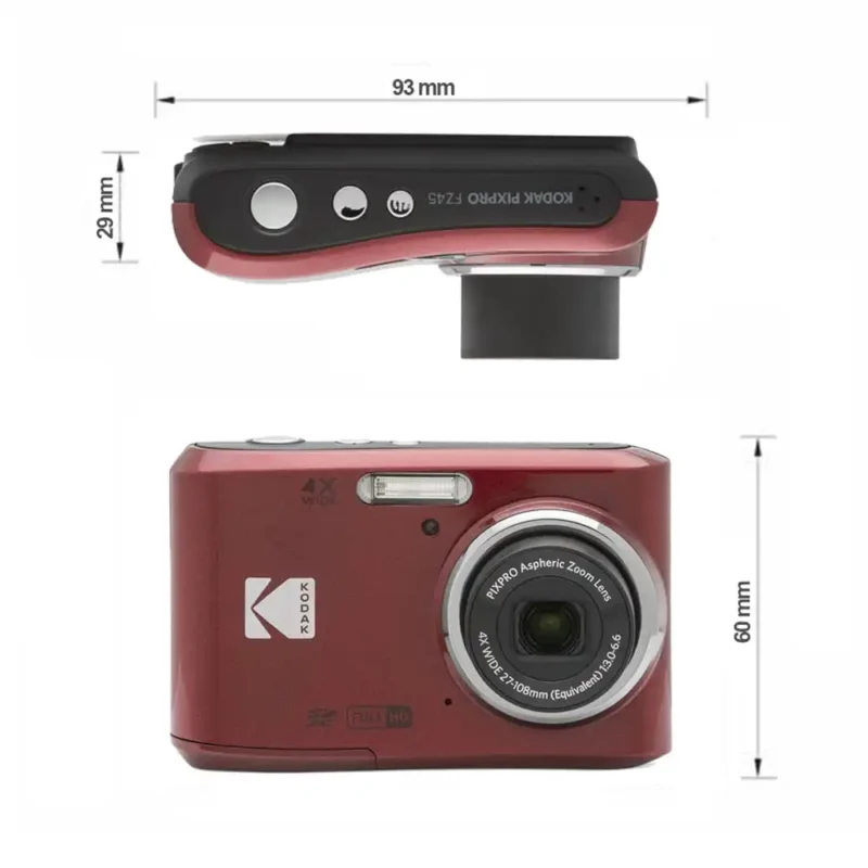 Kodak PIXPRO FZ45-Friendly Zoom Compact Digital Camera Red - Size