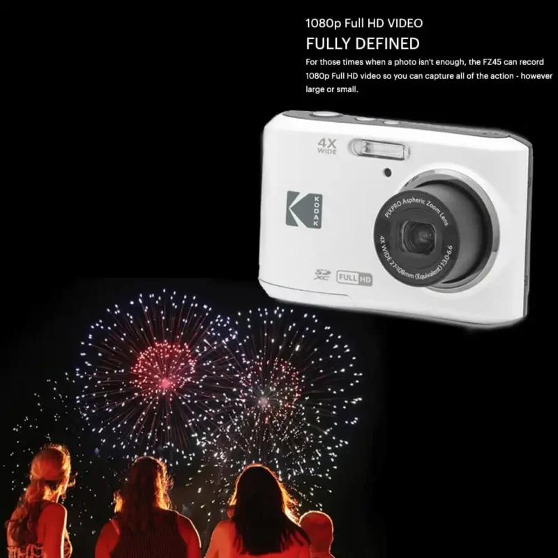 Kodak PIXPRO FZ45-Friendly Zoom Compact Digital Camera White Function