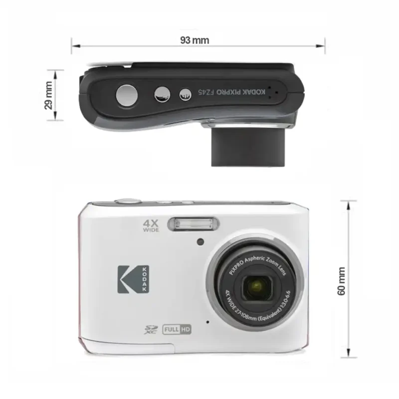 Kodak PIXPRO FZ45-Friendly Zoom Compact Digital Camera White - Size