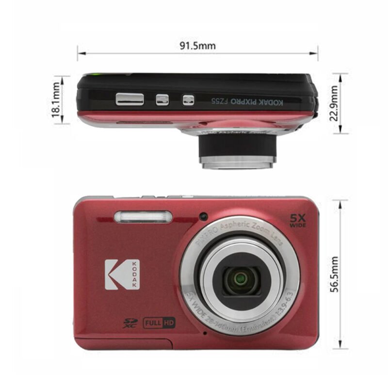 Kodak PIXPRO FZ55-Friendly Zoom Compact Digital Camera Red Size