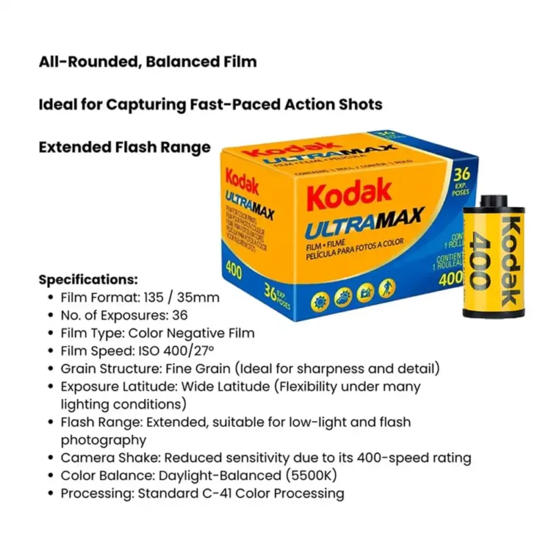 Kodak UltraMax 400 35mm Film specifications