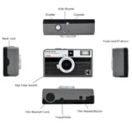 Kodak Estar H35N Half Frame 35mm Film Camera Black Key Function