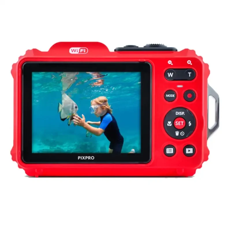 Kodak PIXPRO WPZ2 waterproof digital compact camera red display